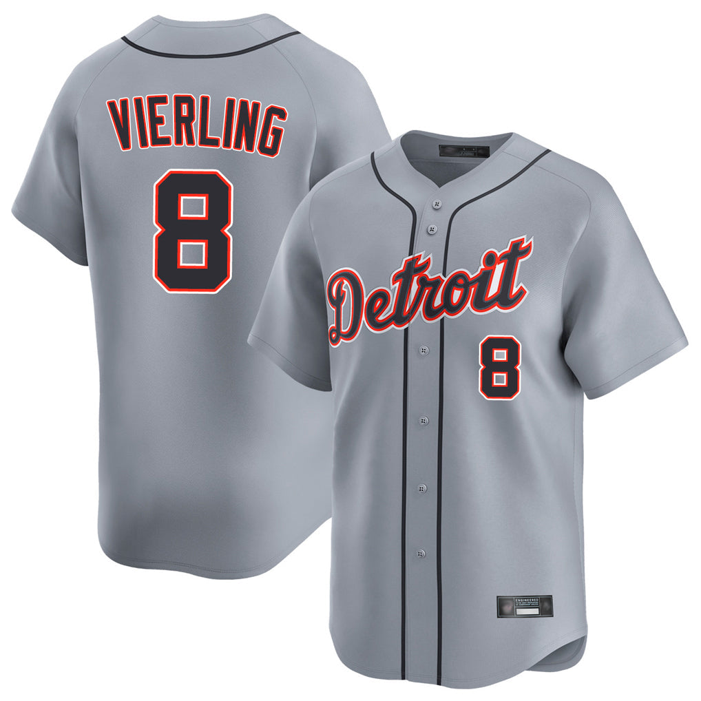 Arlishia D.Tigers #8 Matt Vierling Player Gray Home Limited Stitched Jerseys