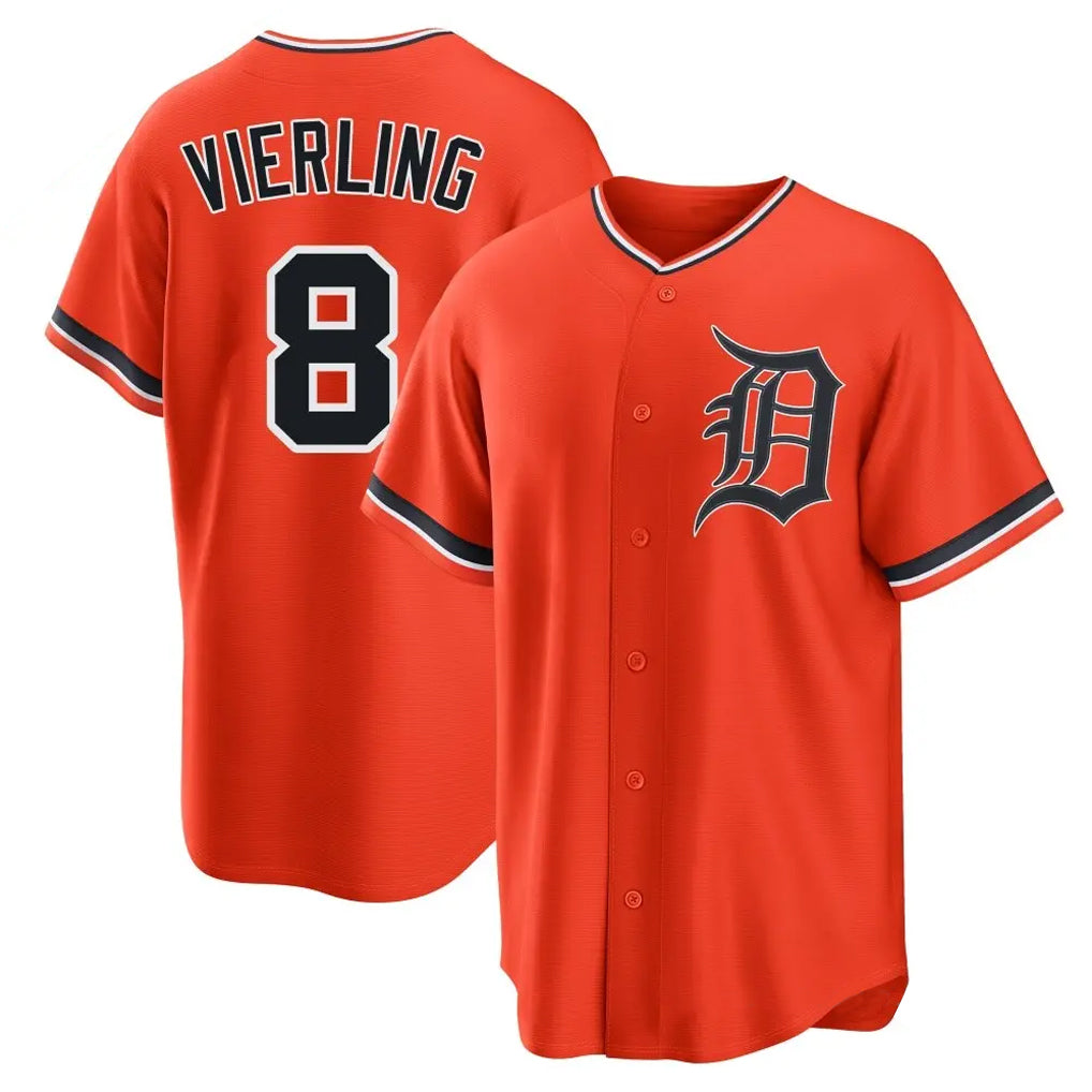 Arlishia D.Tigers #8 Matt Vierling Player Orange Home Game Stitched Jerseys