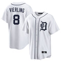 Arlishia D.Tigers #8 Matt Vierling Player White Home Game Stitched Jerseys