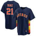 Arlishia H.Astros #21 Yainer Diaz Player Navy Home Game Stitched Jerseys