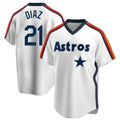 Arlishia H.Astros #21 Yainer Diaz Player White Cooperstown Collection T-shirt Stitched Jerseys
