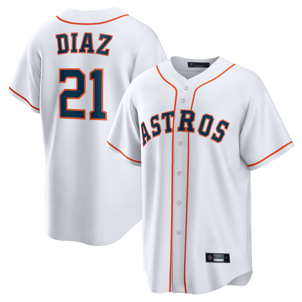 Arlishia H.Astros #21 Yainer Diaz Player White Home Game Stitched Jerseys