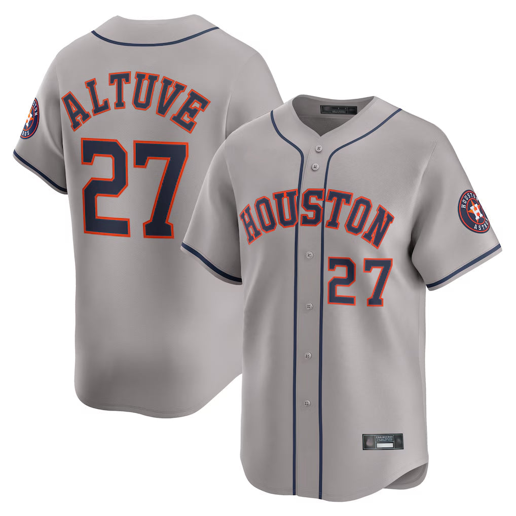 Arlishia H.Astros #27 Jose Altuve Player Gray Home Limited Stitched Jerseys