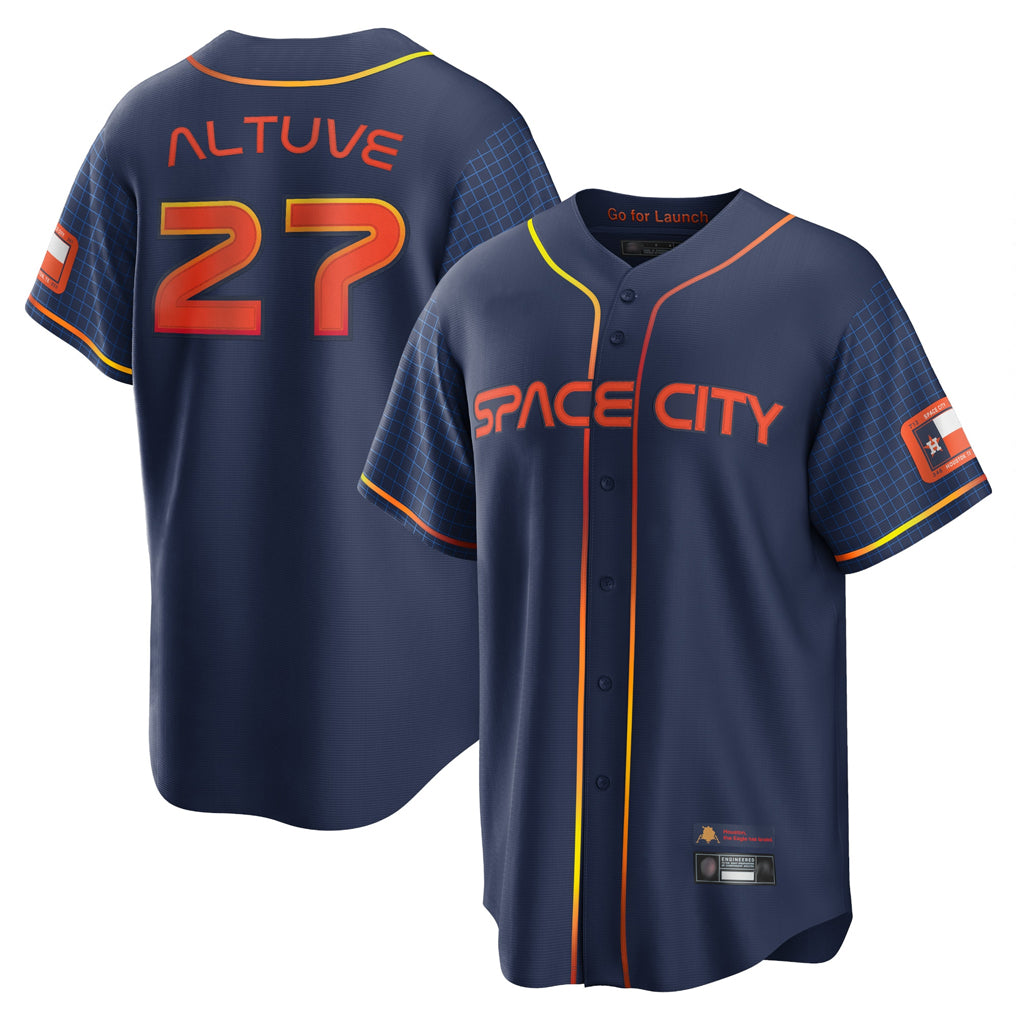 Arlishia H.Astros #27 Jose Altuve Player Navy City Connect Home Game Stitched Jerseys