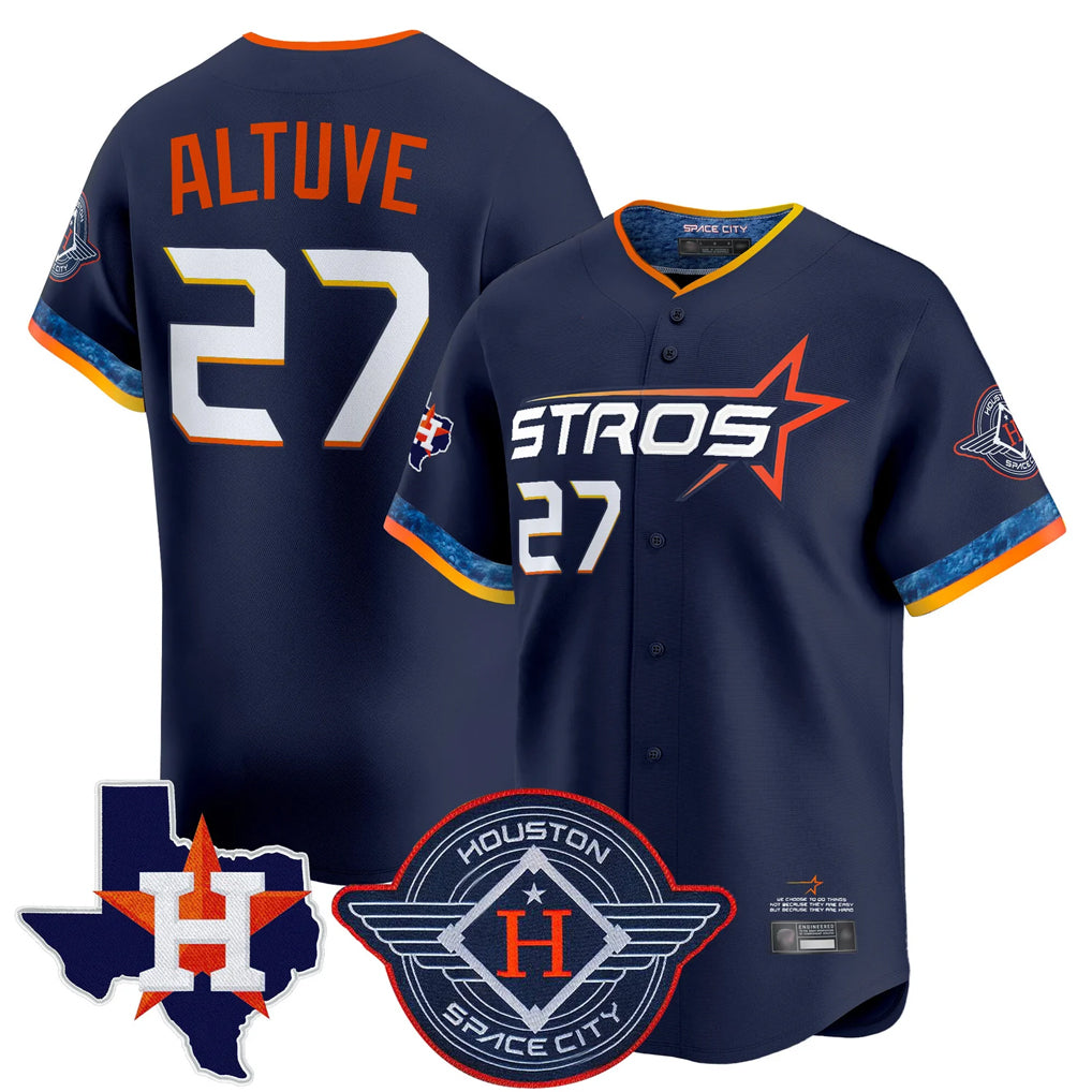 Arlishia H.Astros #27 Jose Altuve Player Navy City Connect Texas Patch Vapor Premier Limited Home Stitched Jerseys
