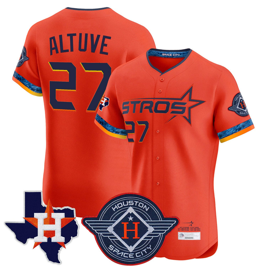 Arlishia H.Astros #27 Jose Altuve Player Orange City Connect Texas Patch Vapor Premier Limited Elite Home Stitched Jerseys