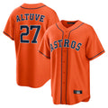 Arlishia H.Astros #27 Jose Altuve Player Orange Home Game Stitched Jerseys