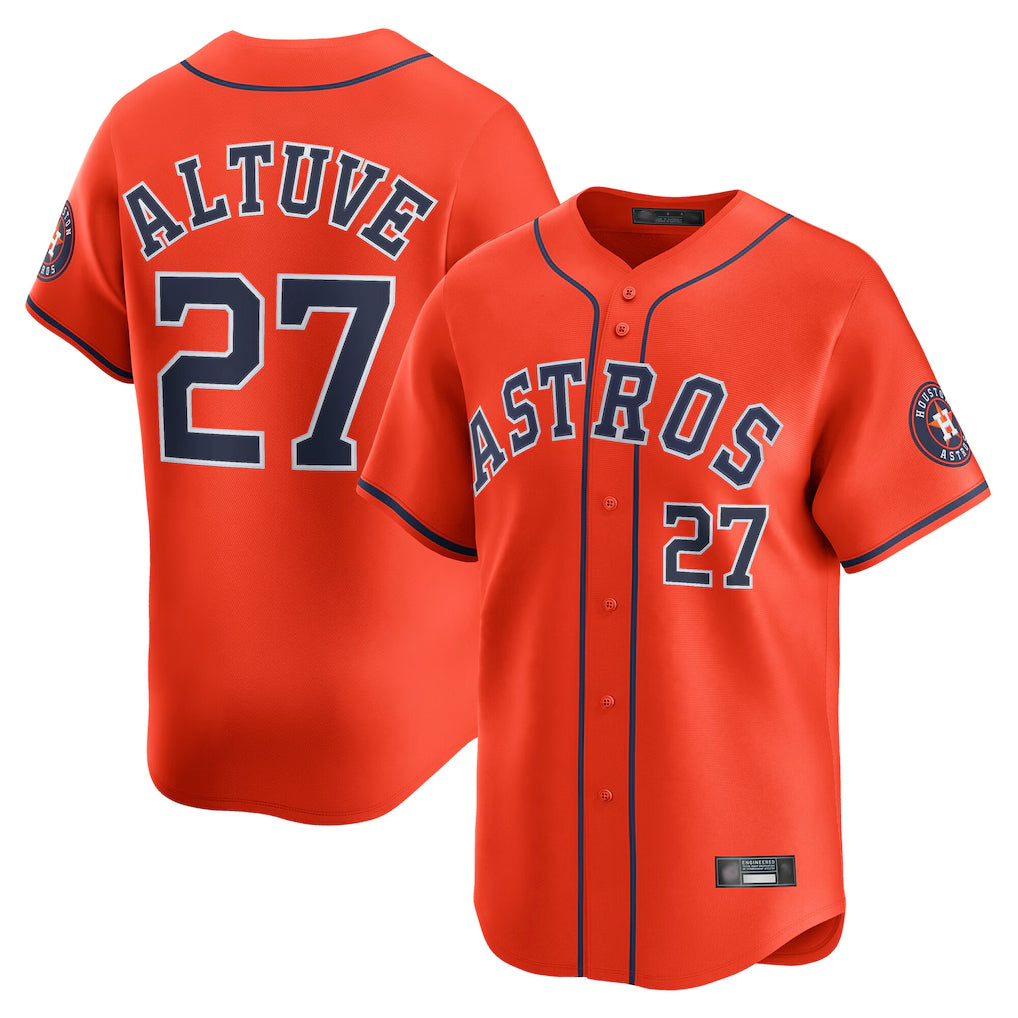 Arlishia H.Astros #27 Jose Altuve Player Orange Home Limited Stitched Jerseys