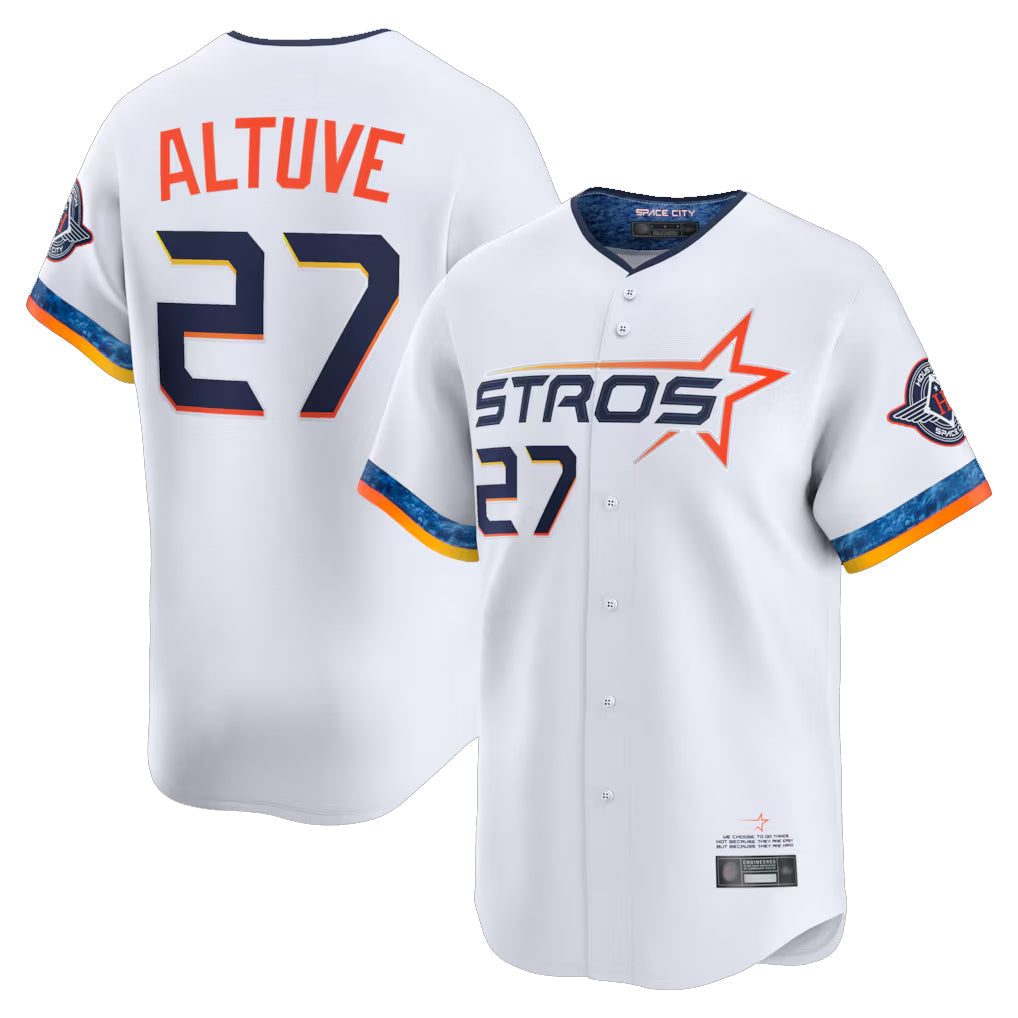Arlishia H.Astros #27 Jose Altuve Player White City Connect Limited Home Stitched Jerseys