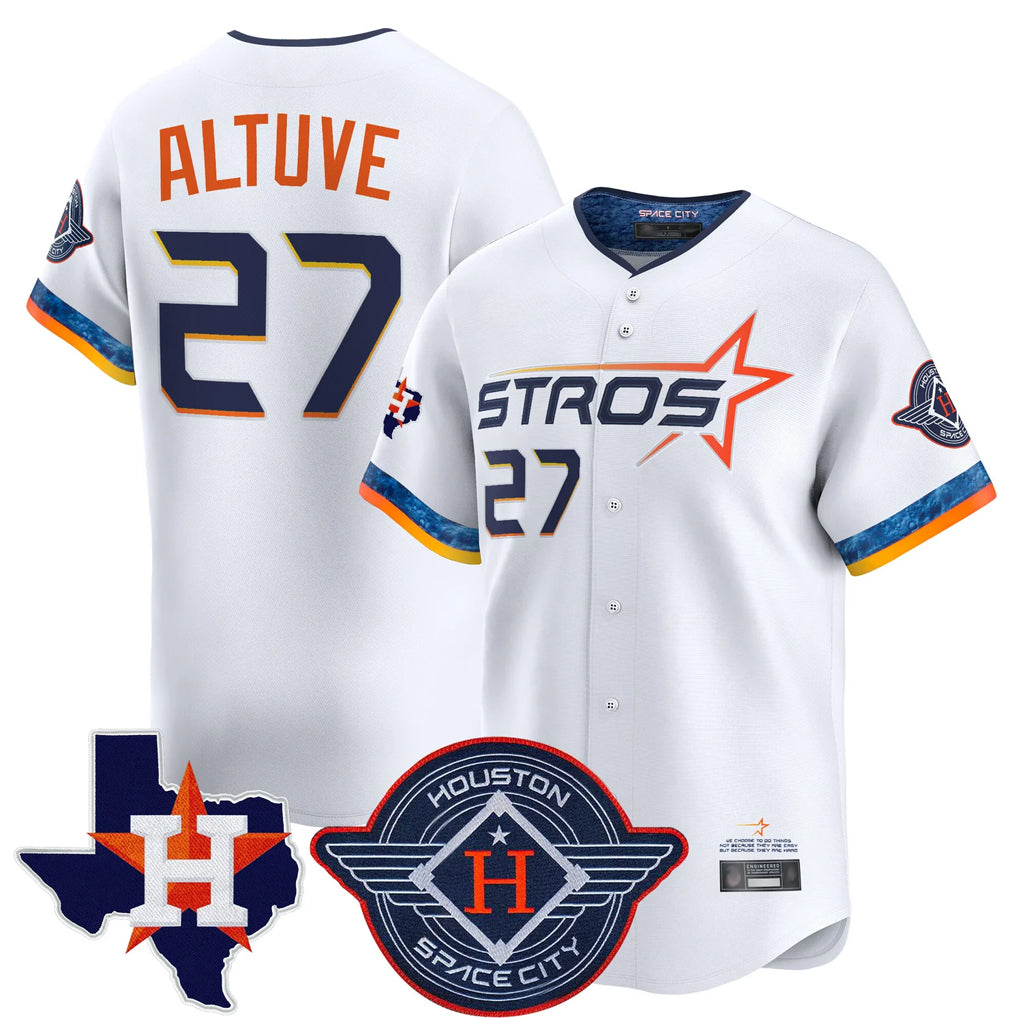 Arlishia H.Astros #27 Jose Altuve Player White City Connect Texas Patch Vapor Premier Limited Home Stitched Jerseys