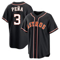 Arlishia H.Astros #3 Jeremy Pe?a Player Black Fashion Out Home Game Stitched Jerseys