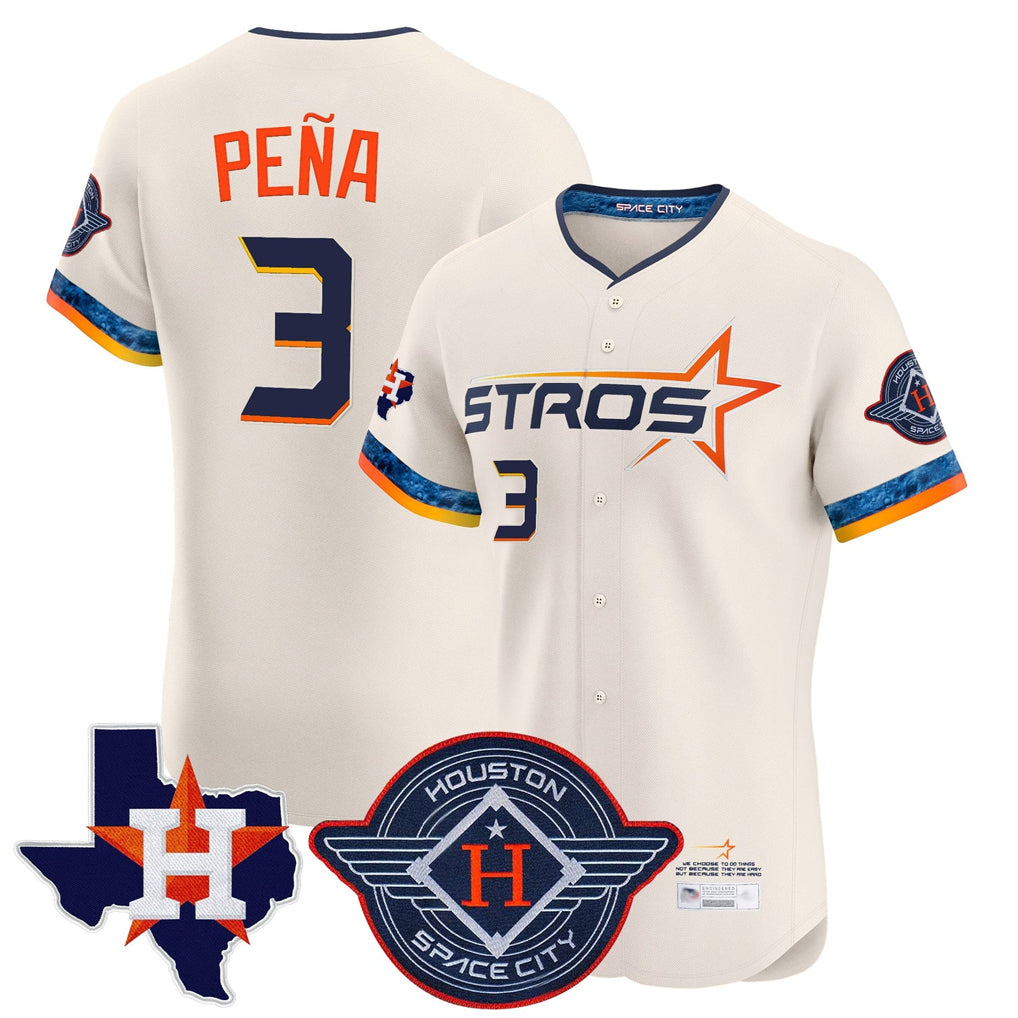 Arlishia H.Astros #3 Jeremy Pe?a Player Cream City Connect Texas Patch Vapor Premier Limited Elite Home Stitched Jerseys