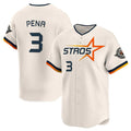 Arlishia H.Astros #3 Jeremy Pe?a Player Cream Limited Home Stitched Jerseys