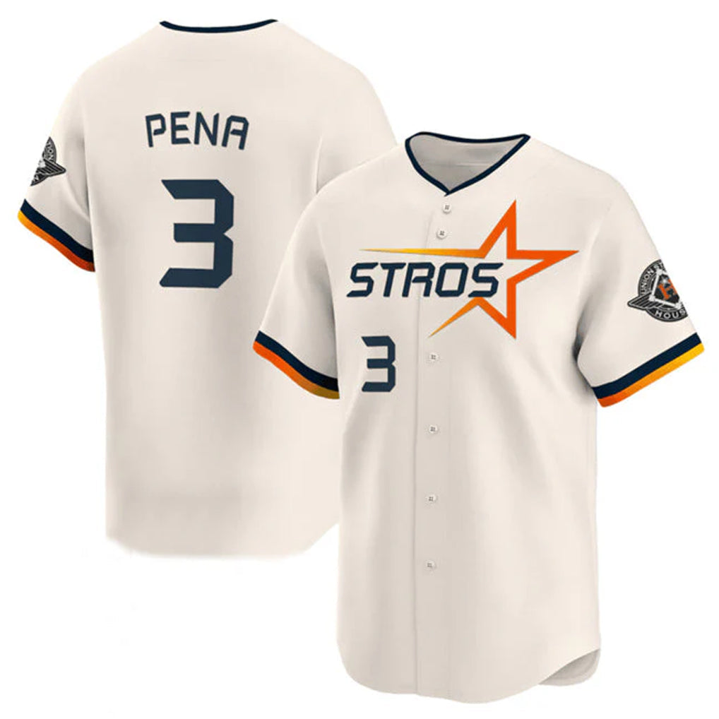 Arlishia H.Astros #3 Jeremy Pe?a Player Cream Limited Home Stitched Jerseys