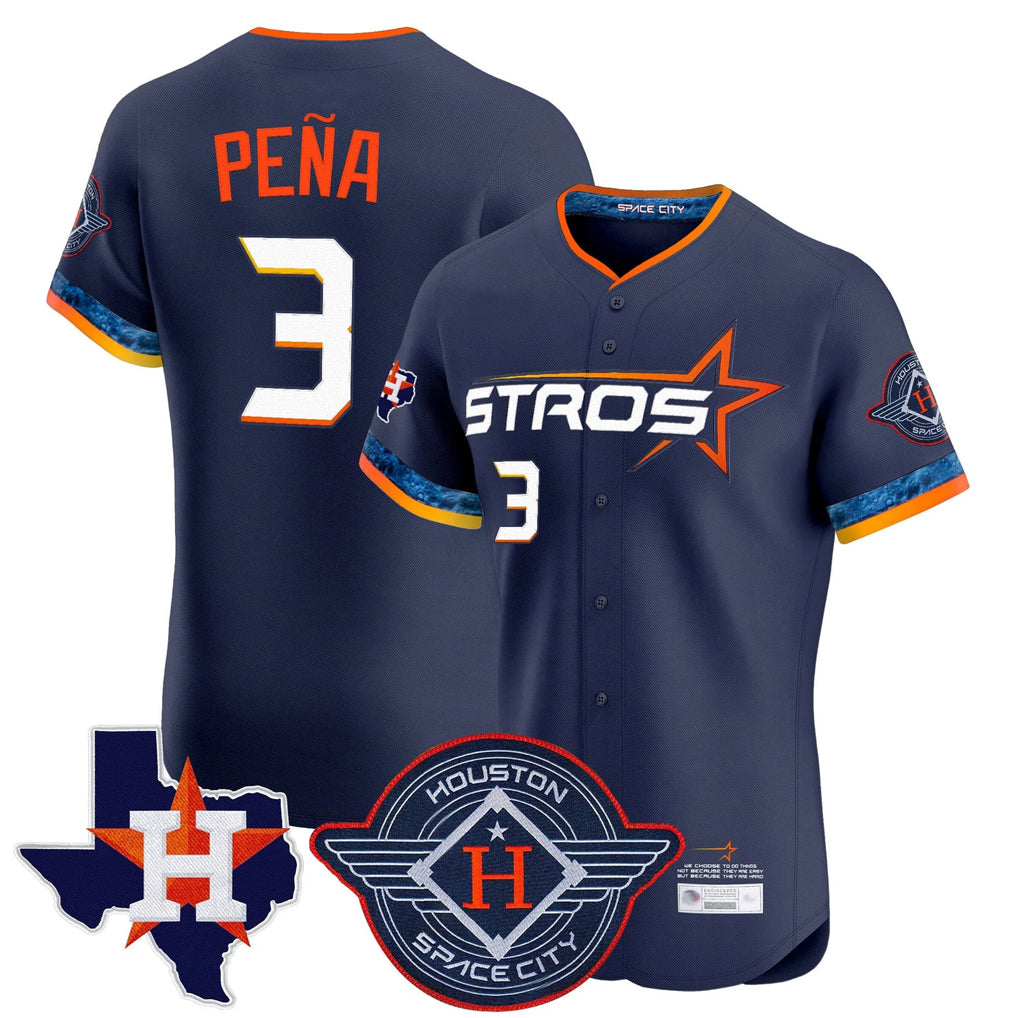 Arlishia H.Astros #3 Jeremy Pe?a Player Navy City Connect Texas Patch Vapor Premier Limited Elite Home Stitched Jerseys