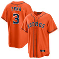 Arlishia H.Astros #3 Jeremy Pe?a Player Orange Home Game Stitched Jerseys