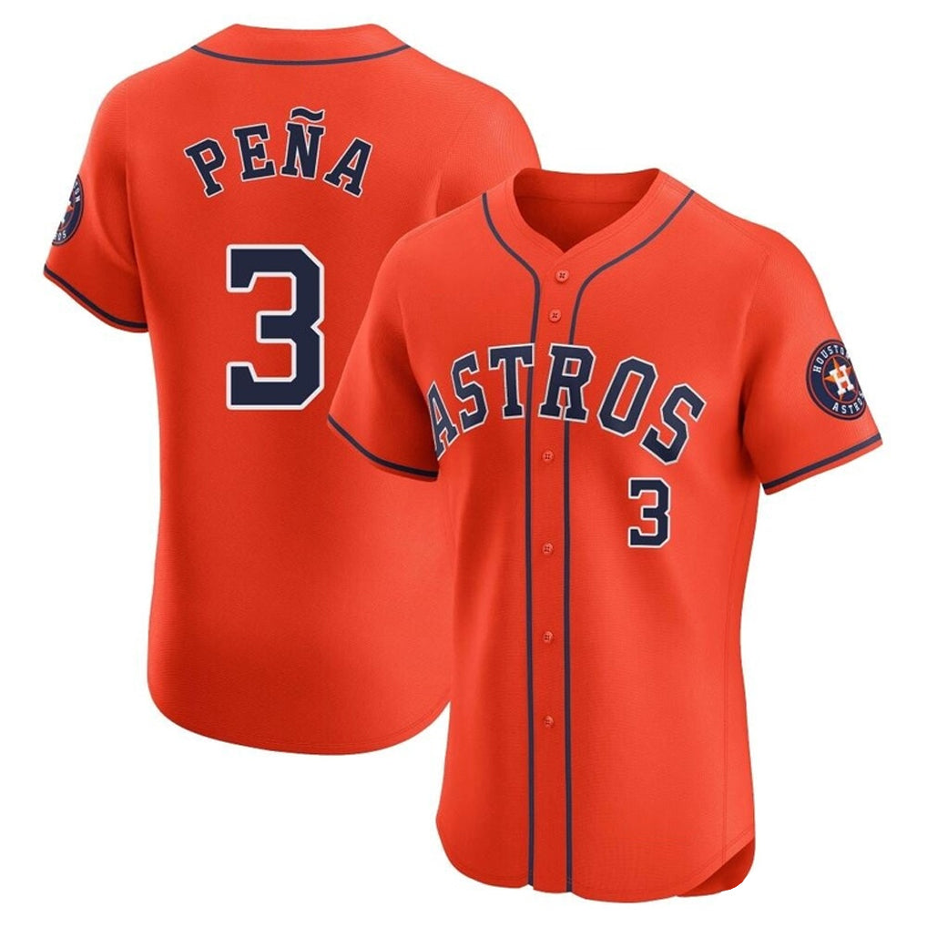 Arlishia H.Astros #3 Jeremy Pe?a Player Orange Home Limited Elite Stitched Jerseys