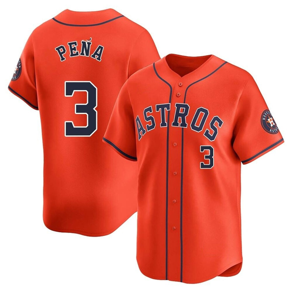 Arlishia H.Astros #3 Jeremy Pe?a Player Orange Home Limited Stitched Jerseys