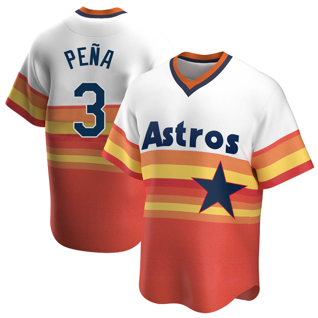 Arlishia H.Astros #3 Jeremy Pe?a Player Rainbow Cooperstown Collection T-shirt Stitched Jerseys