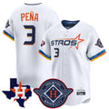 Arlishia H.Astros #3 Jeremy Pe?a Player White City Connect Texas Patch Vapor Premier Limited Home Stitched Jerseys