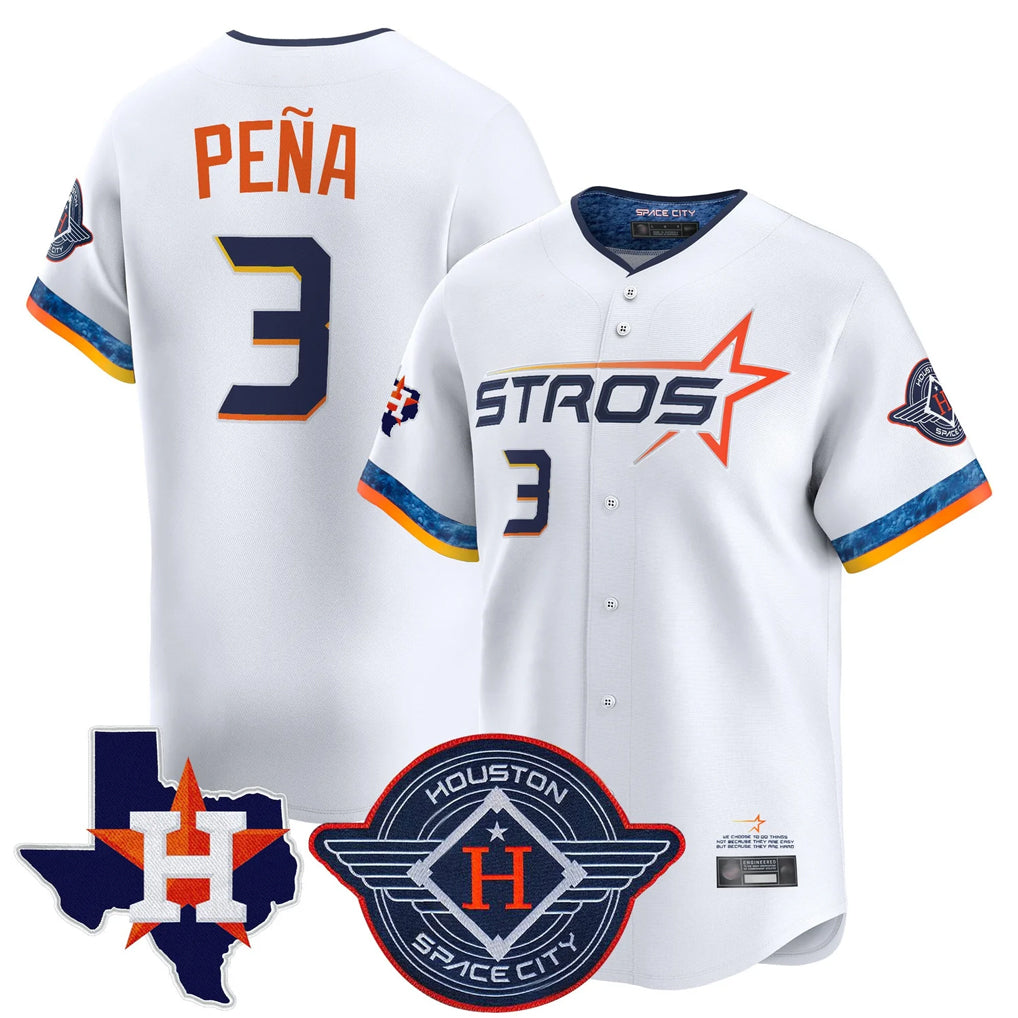 Arlishia H.Astros #3 Jeremy Pe?a Player White City Connect Texas Patch Vapor Premier Limited Home Stitched Jerseys
