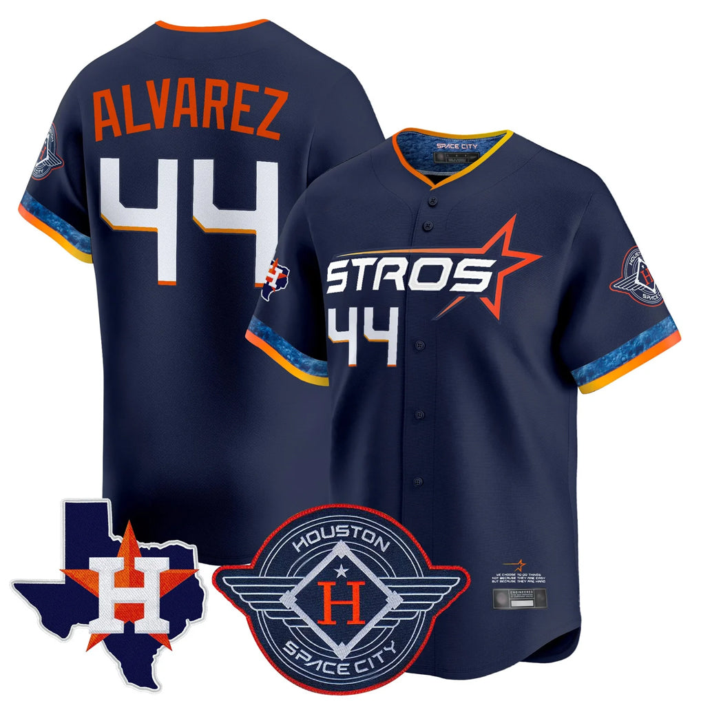 Arlishia H.Astros #44 Yordan Alvarez Player Navy City Connect Texas Patch Vapor Premier Limited Home Stitched Jerseys