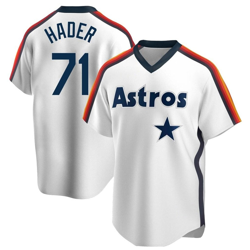 Arlishia H.Astros #71 Josh Hader Player White Cooperstown Collection T-shirt Stitched Jerseys