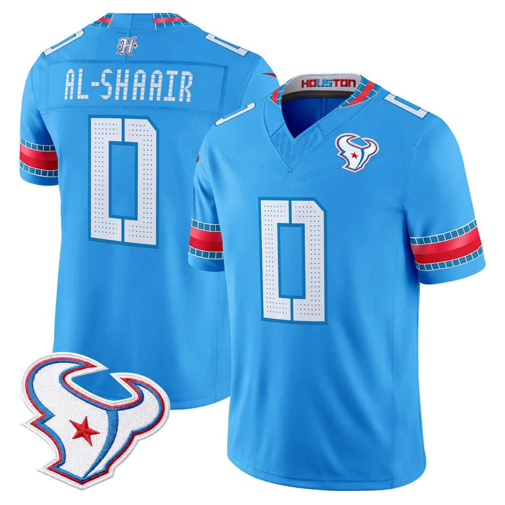 Arlishia H.Texans #0 Azeez Al-Shaair Player Blue 2026 Rivalries Vapor Limited Home Game Stitched jerseys