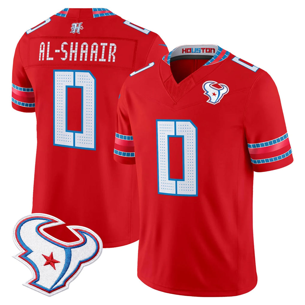 Arlishia H.Texans #0 Azeez Al-Shaair Player Red 2026 Rivalries Vapor Limited Home Game Stitched jerseys