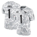 Arlishia H.Texans #1 Tank Dell Player Arctic Camo Salute To Service Limited Game Stitched Jerseys