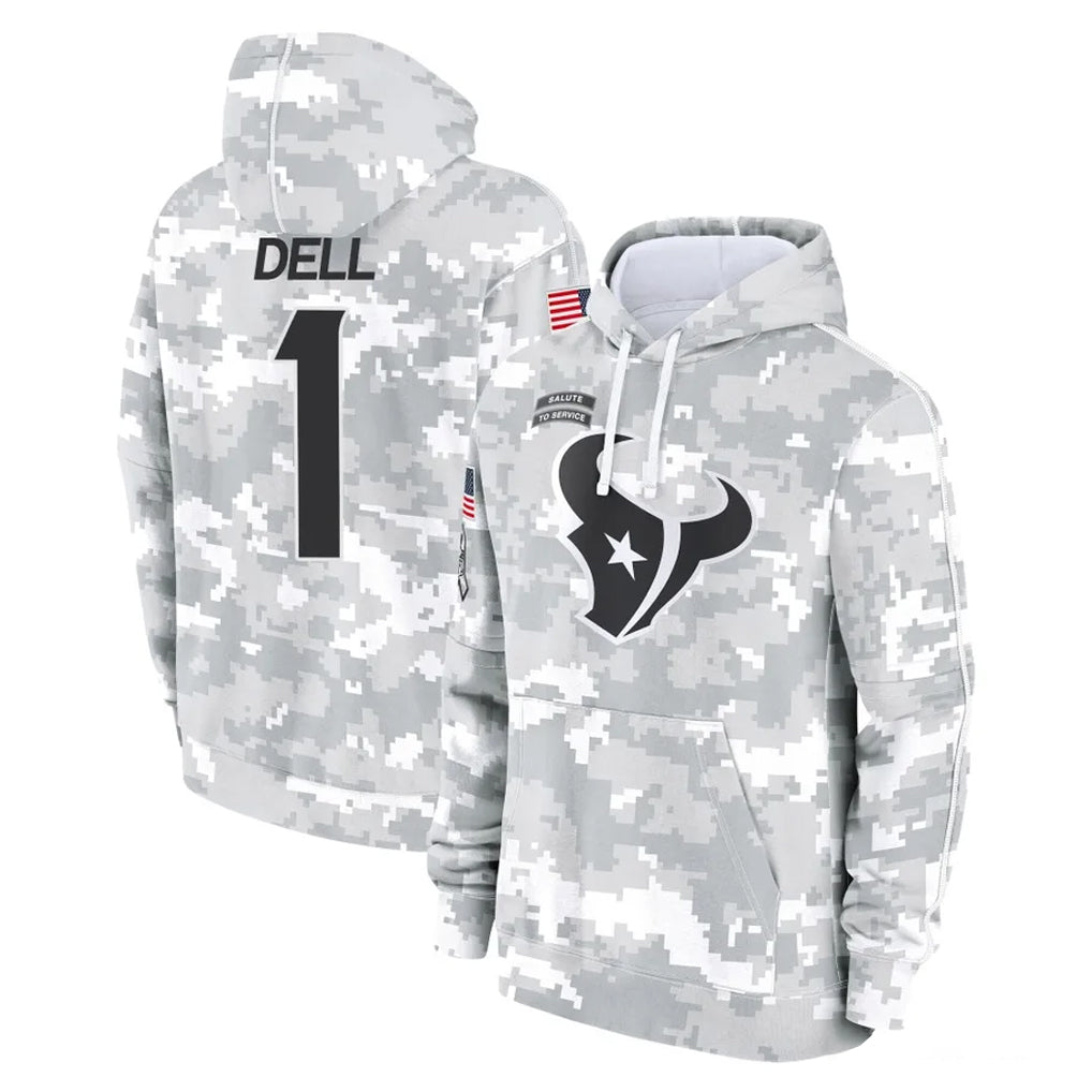 Arlishia H.Texans #1 Tank Dell Player Arctic Camo Salute to Service Hoodies Limited Game Stitched Jerseys