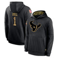 Arlishia H.Texans #1 Tank Dell Player Black Salute to Service Hoodies Limited Game Stitched Jerseys
