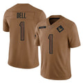 Arlishia H.Texans #1 Tank Dell Player Brown Salute To Service Limited Stitched Jerseys