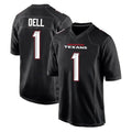 Arlishia H.Texans #1 Tank Dell Player Carbon Black Fashion Home Game Stitched Jerseys