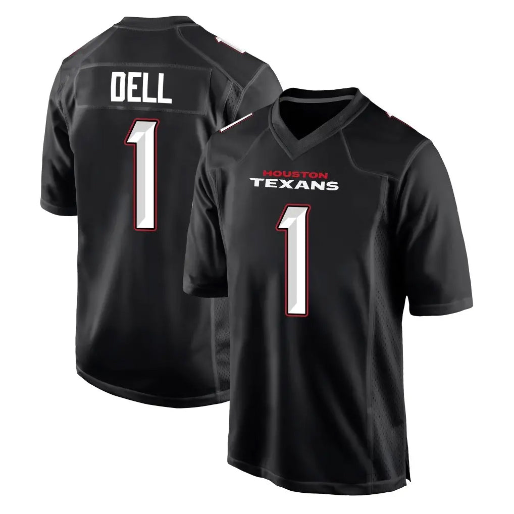 Arlishia H.Texans #1 Tank Dell Player Carbon Black Fashion Home Game Stitched Jerseys