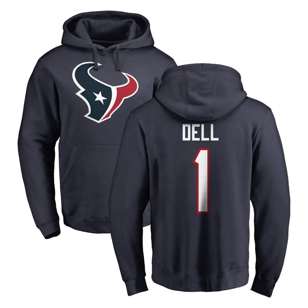Arlishia H.Texans #1 Tank Dell Player Navy Pro Line Pullover Hoodie Limited Game Stitched Jerseys