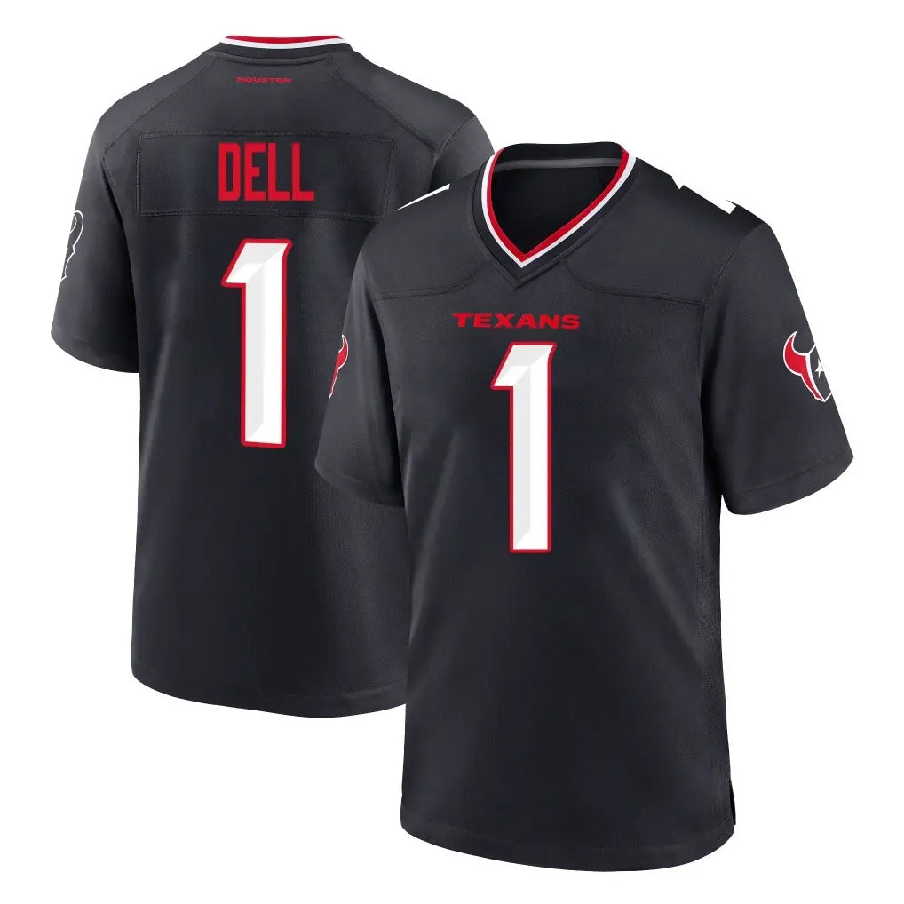 Arlishia H.Texans #1 Tank Dell Player Navy Team Home Game Stitched Jerseys