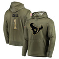 Arlishia H.Texans #1 Tank Dell Player Olive Salute to Service Pullover Hoodies Home Game Stitched Jerseys
