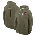 Arlishia H.Texans #1 Tank Dell Player Olive Salute to Service Pullover Hoodies Limited Stitched Jerseys