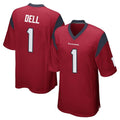 Arlishia H.Texans #1 Tank Dell Player Red Home Game Stitched Jerseys