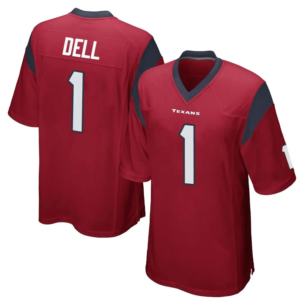 Arlishia H.Texans #1 Tank Dell Player Red Home Game Stitched Jerseys