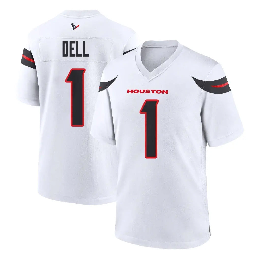 Arlishia H.Texans #1 Tank Dell Player White Home Game Stitched Jerseys