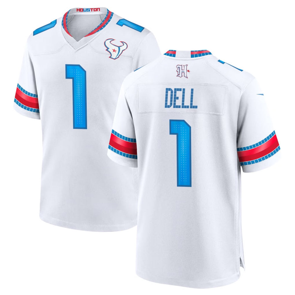 Arlishia H.Texans #1 Tank Dell Player Whtie 2026 Rivalries Vapor Home Game Stitched jerseys