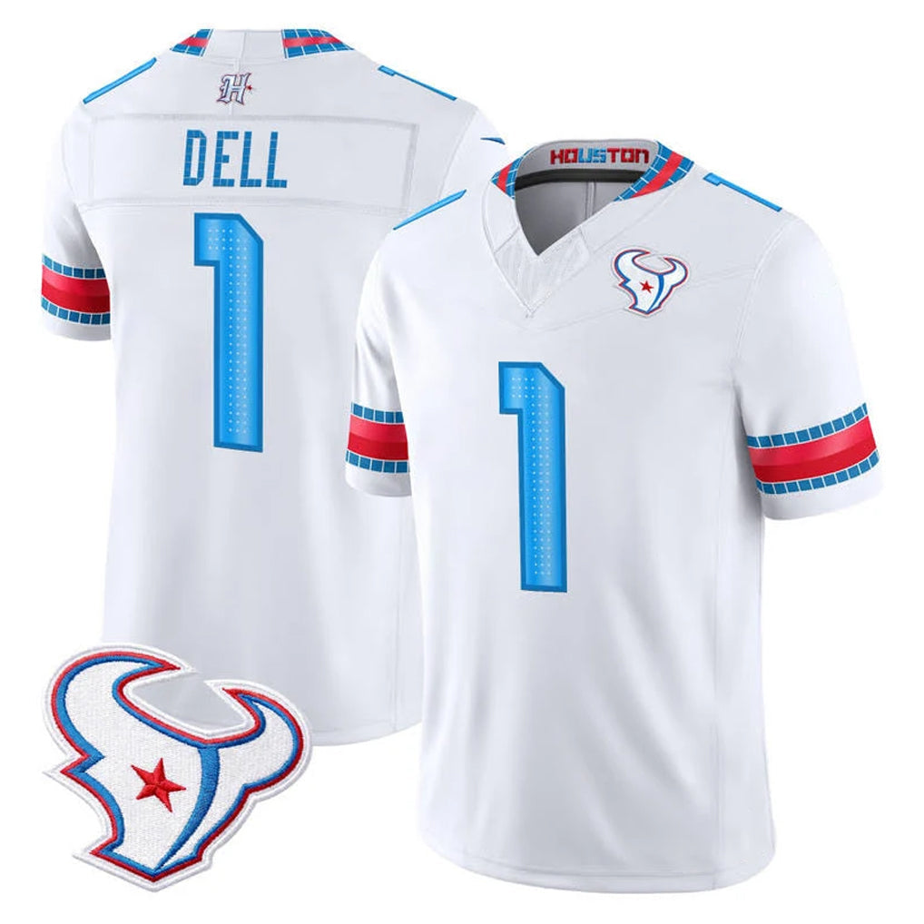 Arlishia H.Texans #1 Tank Dell Player Whtie 2026 Rivalries Vapor Limited Home Game Stitched jerseys