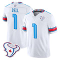 Arlishia H.Texans #1 Tank Dell Player Whtie 2026 Rivalries Vapor Limited Home Game Stitched jerseys