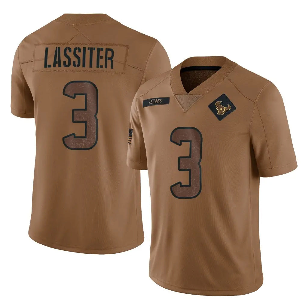 Arlishia H.Texans #3 Kamari Lassiter Player Brown Salute To Service Limited Stitched Jerseys