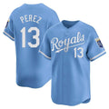 Arlishia KC.Royals #13 Salvador Perez Player Light Blue Alt Limited Home Stitched Jerseys