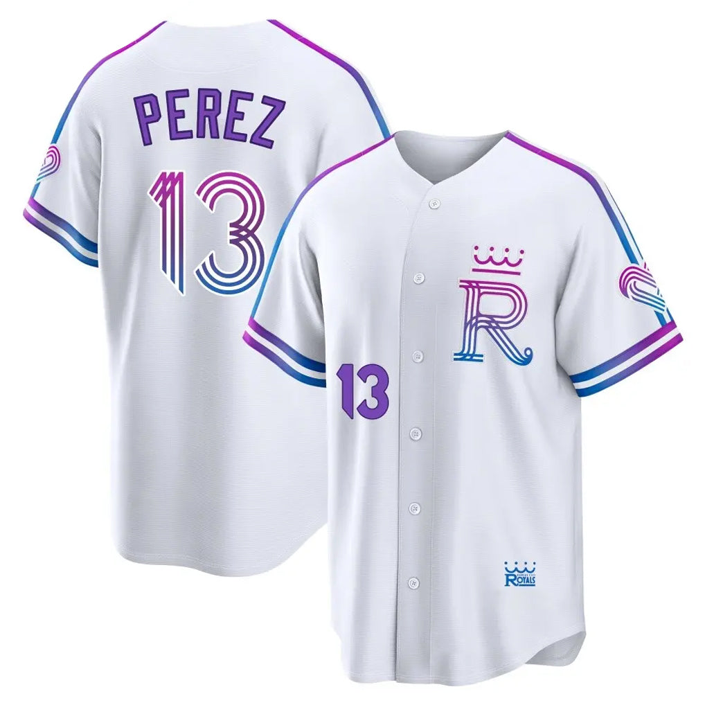 Arlishia KC.Royals #13 Salvador Perez Player White 2026 City Connect Limited Home Stitched Jerseys
