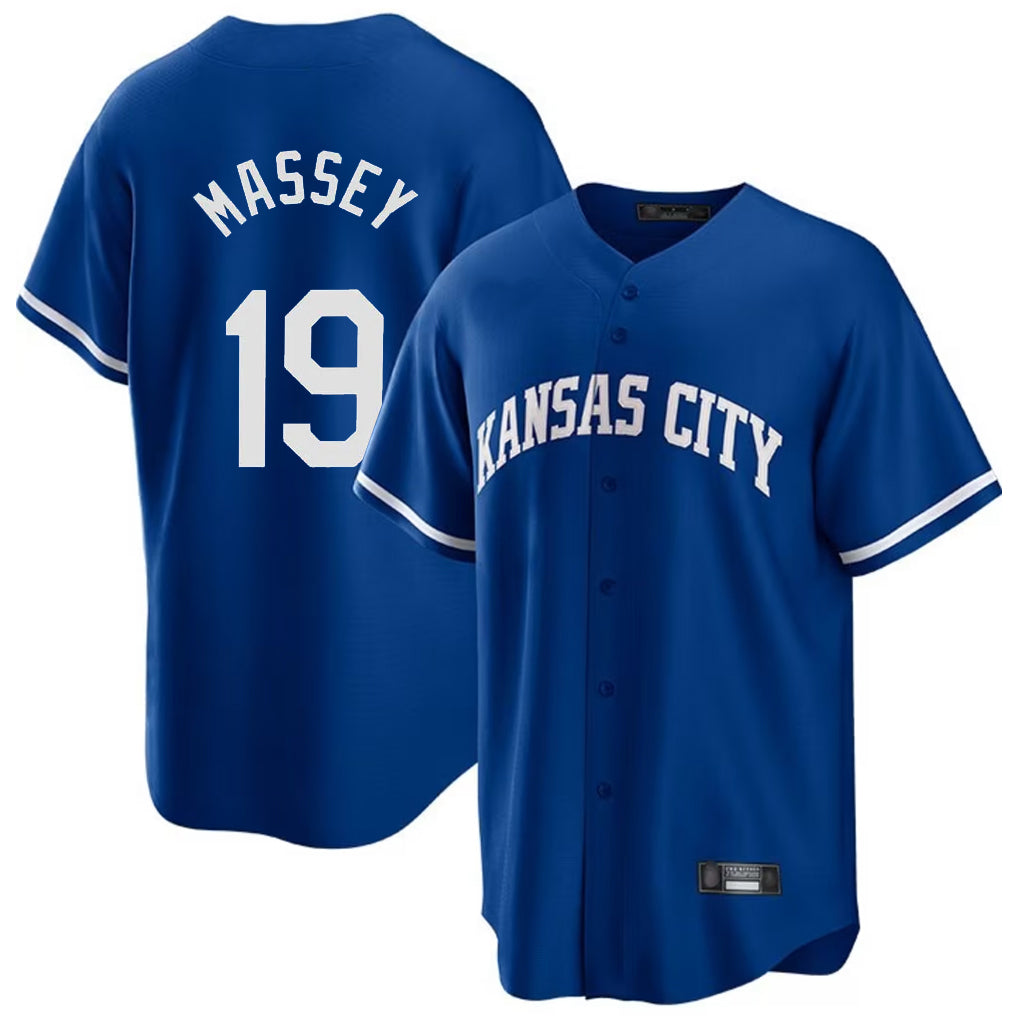 Arlishia KC.Royals #19 Michael Massey Player Royal Game Home Stitched Jerseys