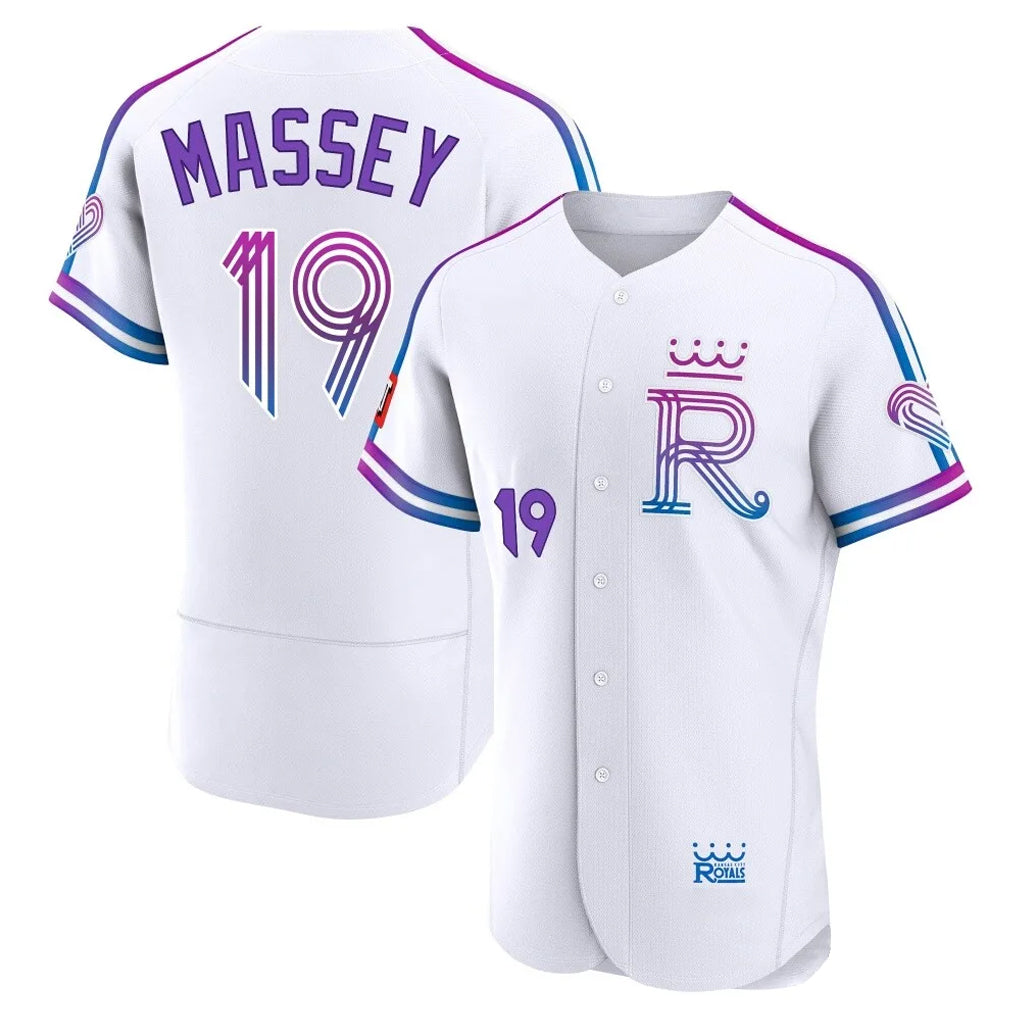 Arlishia KC.Royals #19 Michael Massey Player White 2026 City Connect Limited Elite Home Stitched Jerseys
